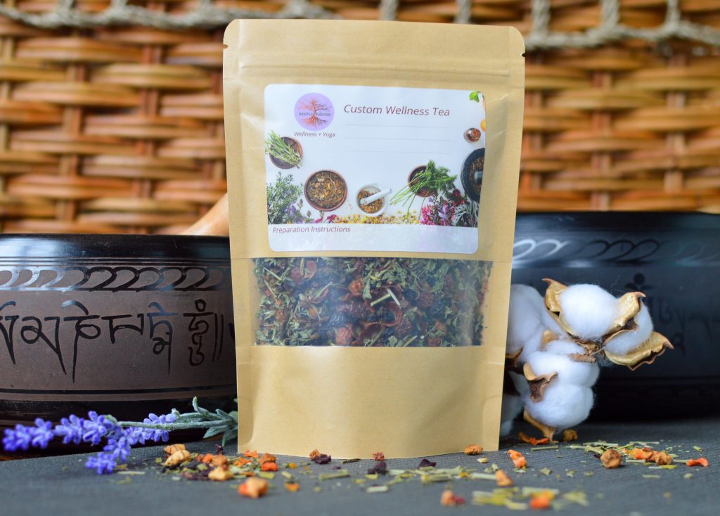 Custom herbal tea by Deeply Rooted Wellness + Yoga