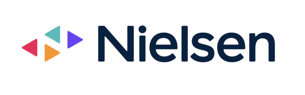 Image of Neilson logo, navy blue font and multiple abstract symbol